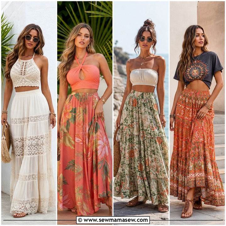 20 Summer Crop Top and Maxi Skirt Outfit Ideas to Try Now