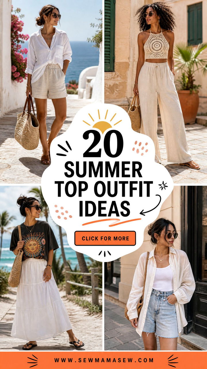 20 Summer Top Outfit Ideas for Breezy Looks Youll Love - 20 Summer Top Outfit Ideas for Breezy Looks You'll Love