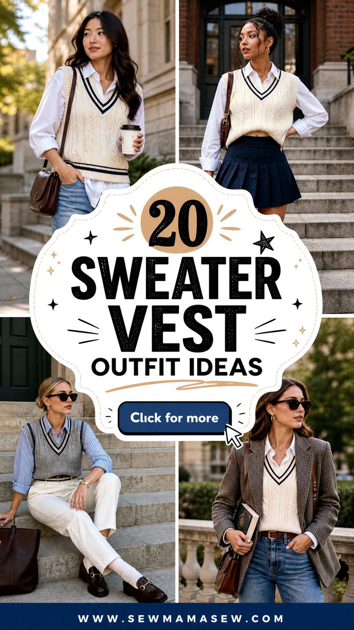 20 Sweater Vest Outfit Ideas for Chic Transitional Style - 20 Sweater Vest Outfit Ideas for Chic Transitional Style