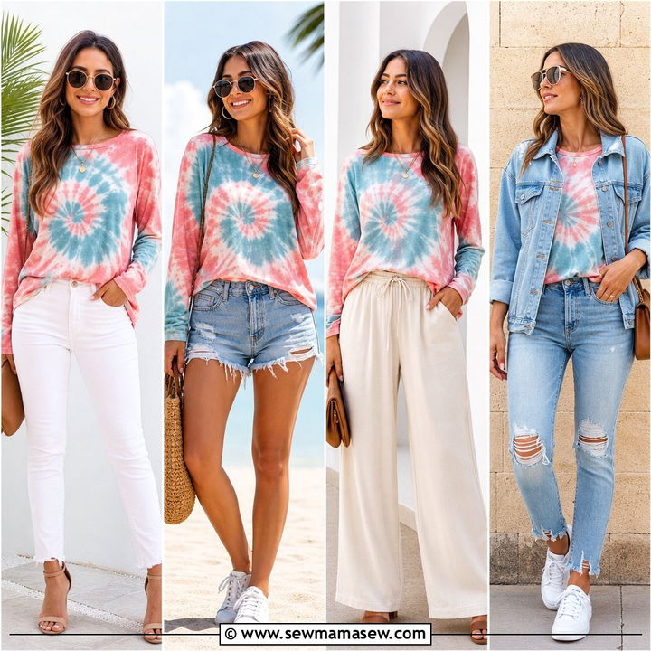 20 Tie Dye Top Outfit Ideas for Playful Casual Style