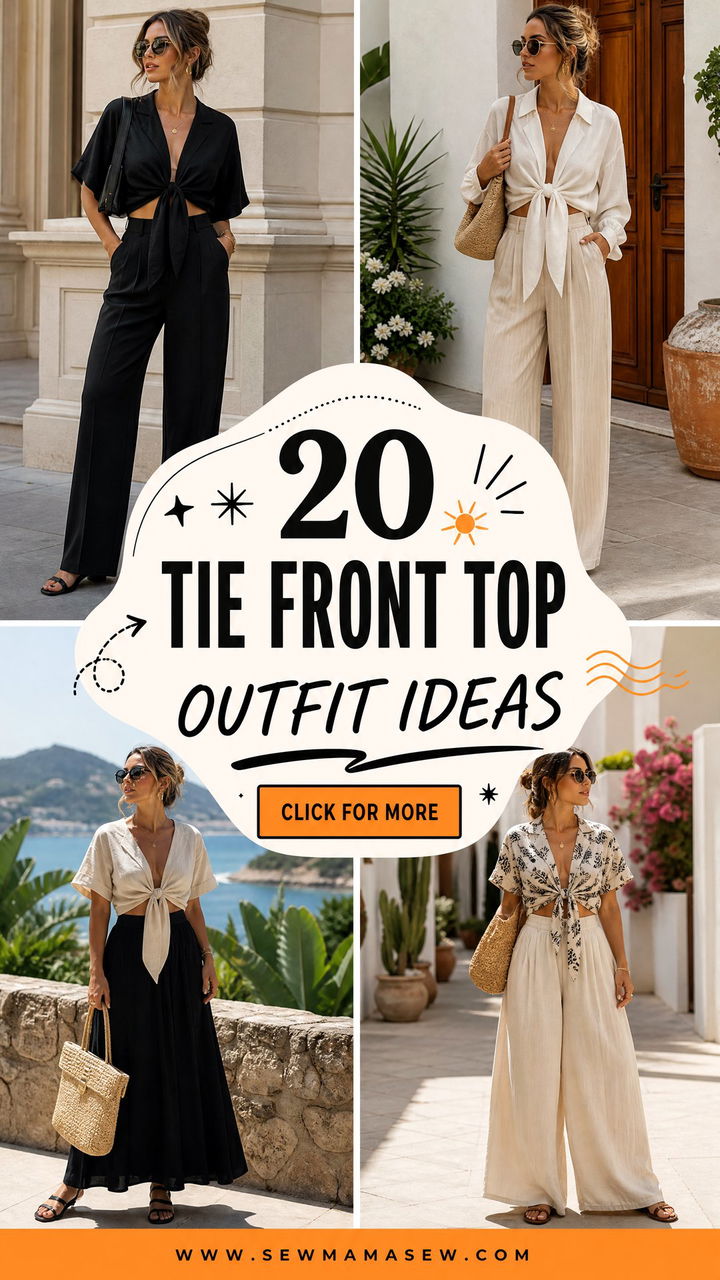 20 Tie Front Top Outfit Ideas for Effortless Summer Style - 20 Tie Front Top Outfit Ideas for Effortless Summer Style