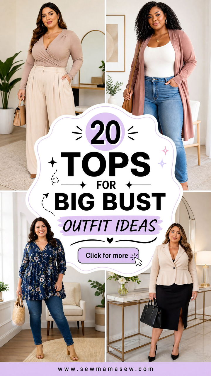 20 Tops for Big Bust Outfit Ideas for Flattering Style - 20 Tops for Big Bust Outfit Ideas for Flattering Style