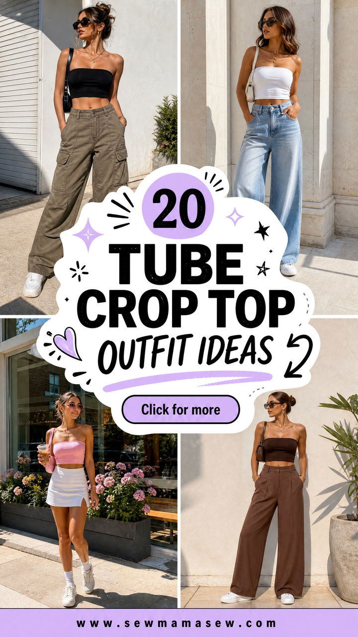 20 Tube Crop Top Outfit Ideas for Fresh Summer Style - 20 Tube Crop Top Outfit Ideas for Fresh Summer Style