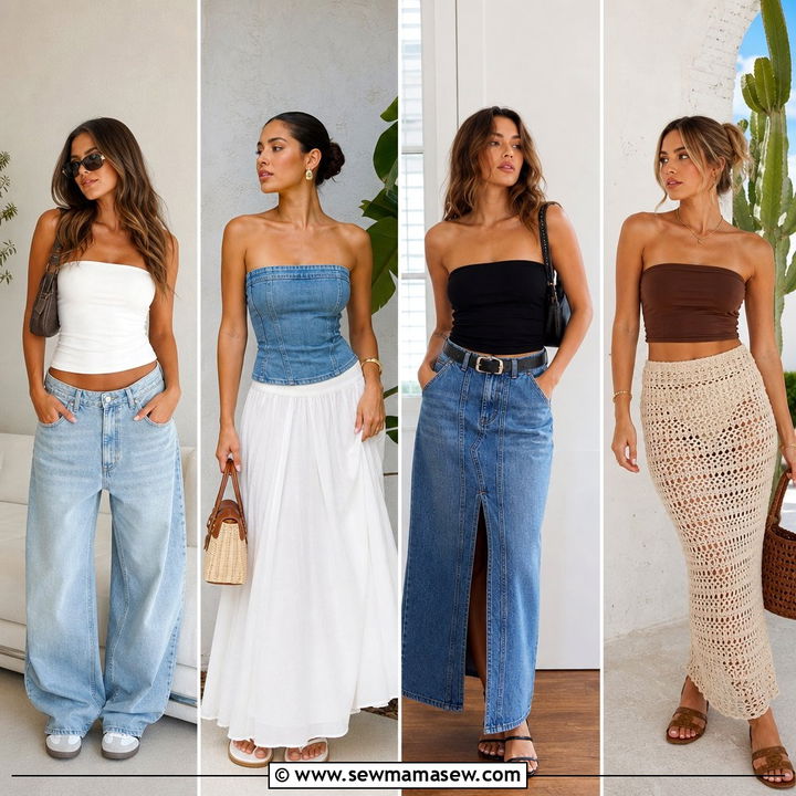 20 Tube Top Outfit Ideas for Chic Summer Days and Nights