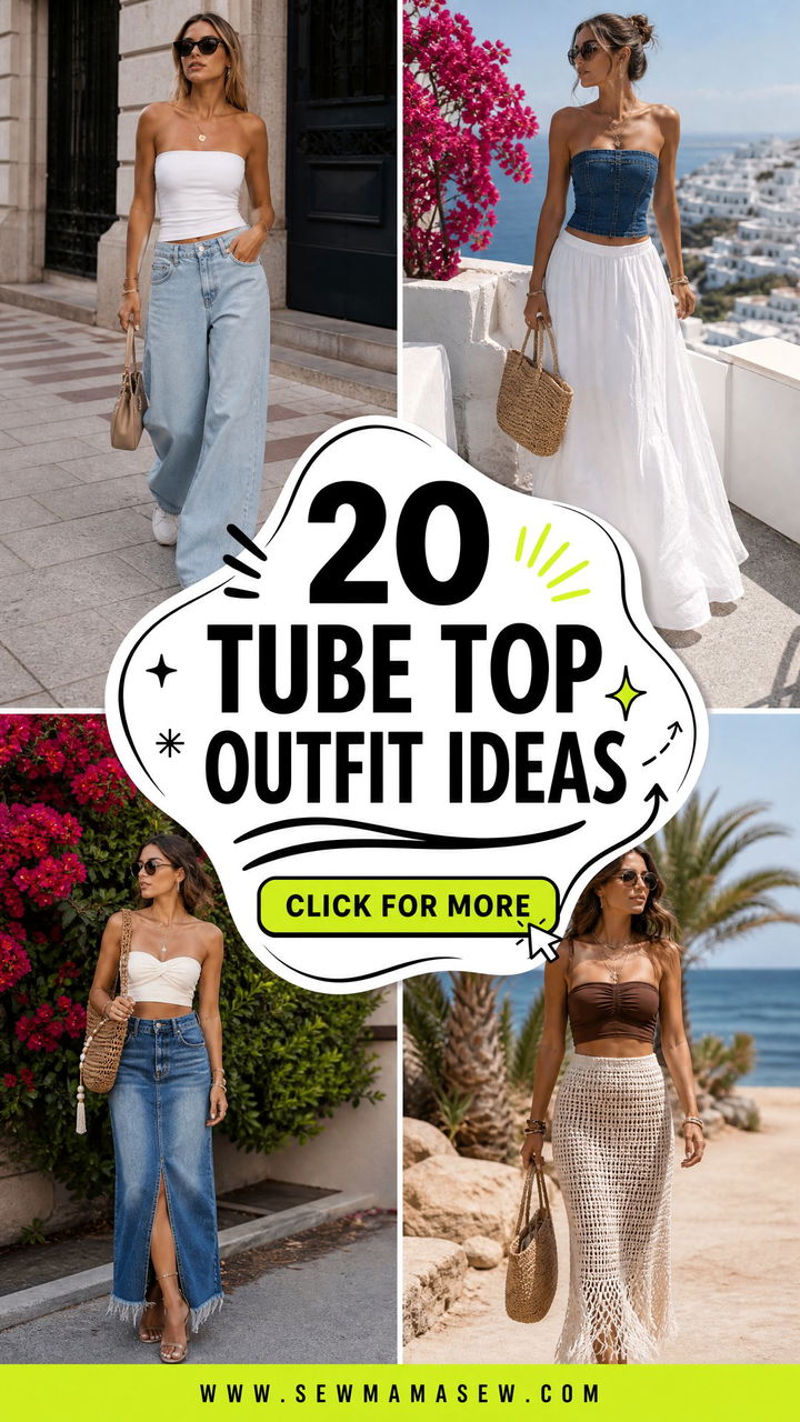20 Tube Top Outfit Ideas for Chic Summer Days and Nights - 20 Tube Top Outfit Ideas for Chic Summer Days and Nights