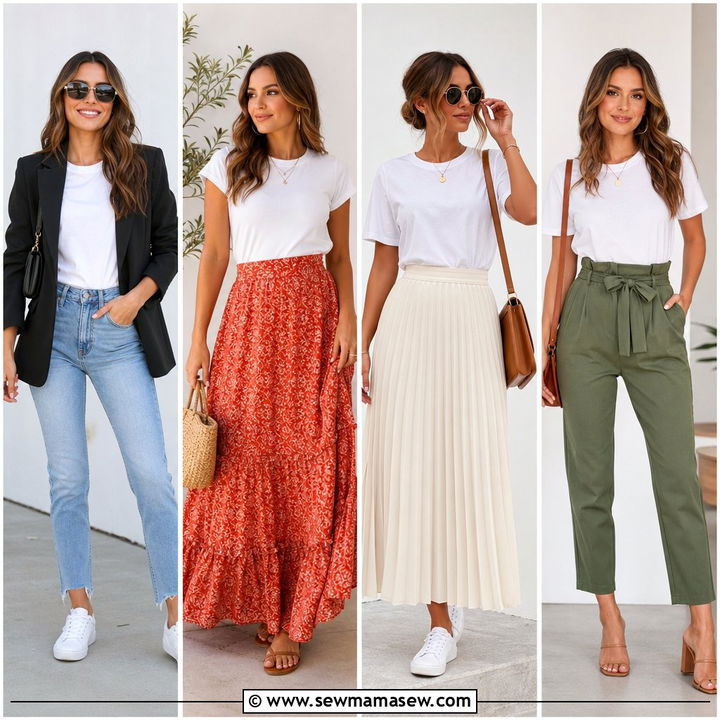 20 Tucked In T Shirt Outfit Ideas for Polished Casual Style