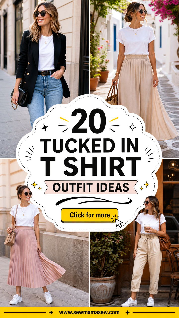 20 Tucked In T Shirt Outfit Ideas for Polished Casual Style - 20 Tucked In T Shirt Outfit Ideas for Polished Casual Style