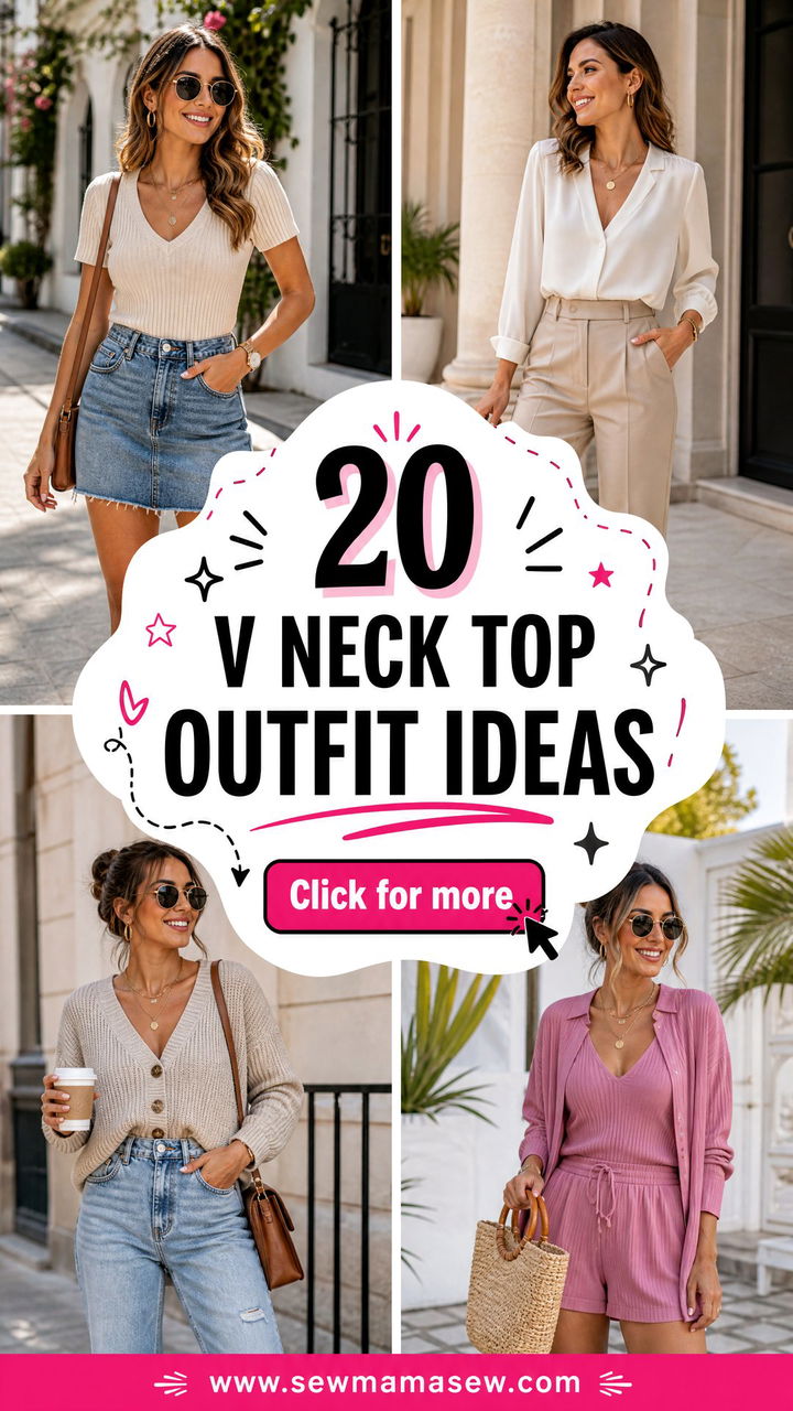 20 V Neck Top Outfit Ideas for Effortlessly Chic Dressing - 20 V Neck Top Outfit Ideas for Effortlessly Chic Dressing