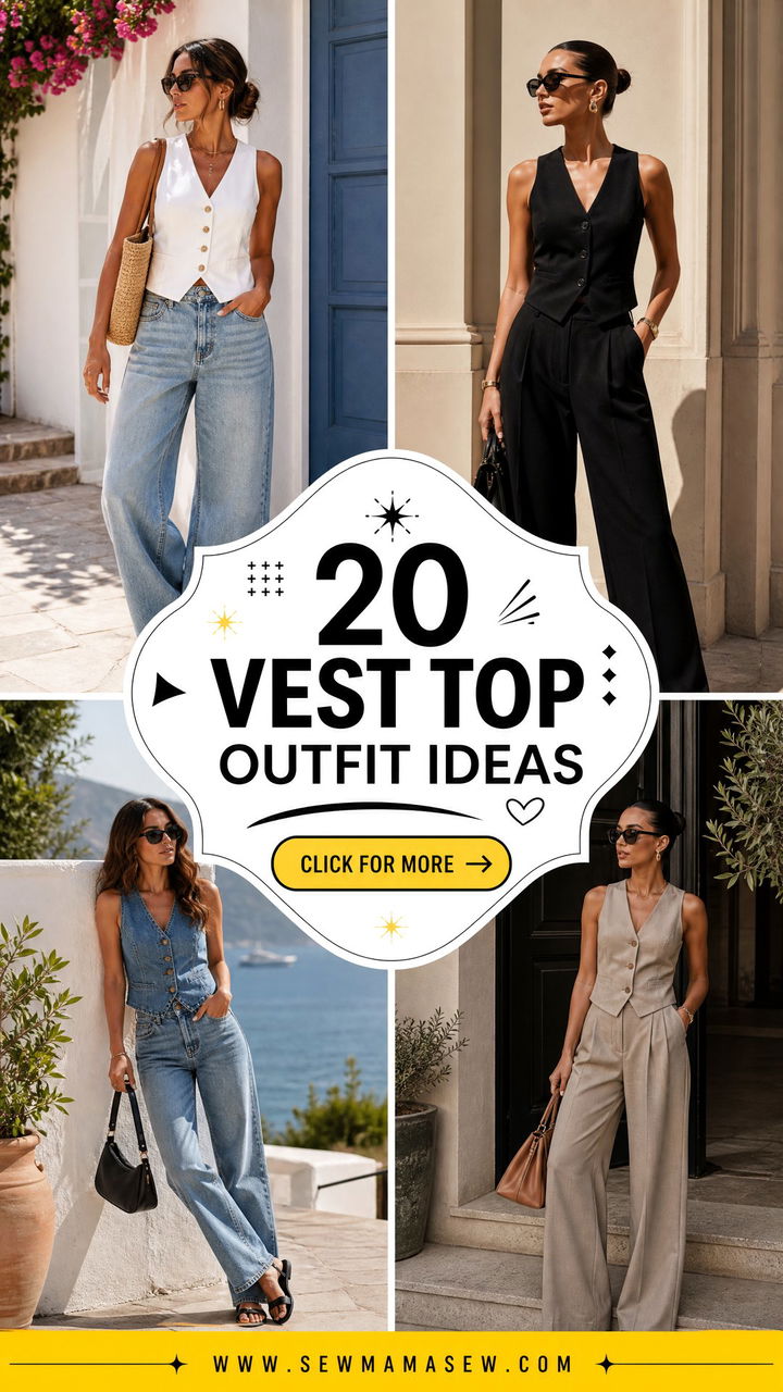 20 Vest Top Outfit Ideas for Easy Warm-Weather Layering - 20 Vest Top Outfit Ideas for Easy Warm-Weather Layering