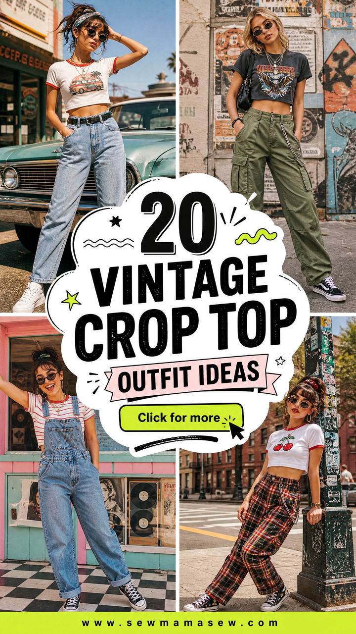 20 Vintage Crop Top Outfit Ideas for a Chic Retro Revival - 20 Vintage Crop Top Outfit Ideas for a Chic Retro Revival