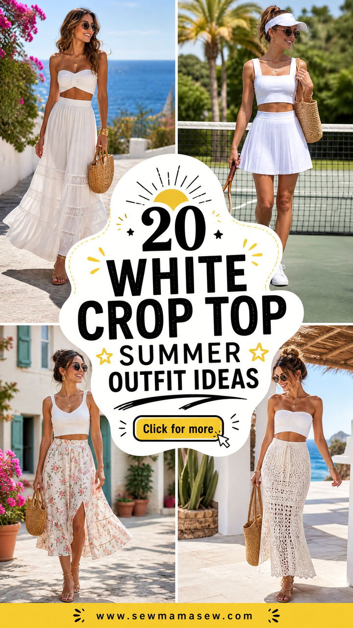 20 White Crop Top Summer Outfit Ideas to Beat the Heat in Style - 20 White Crop Top Summer Outfit Ideas to Beat the Heat in Style
