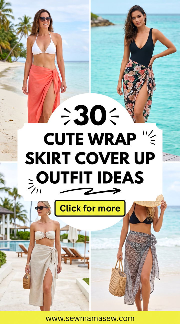 30 Cute Wrap Skirt Cover Up Outfit Ideas for the Beach - 30 Cute Wrap Skirt Cover Up Outfit Ideas for the Beach