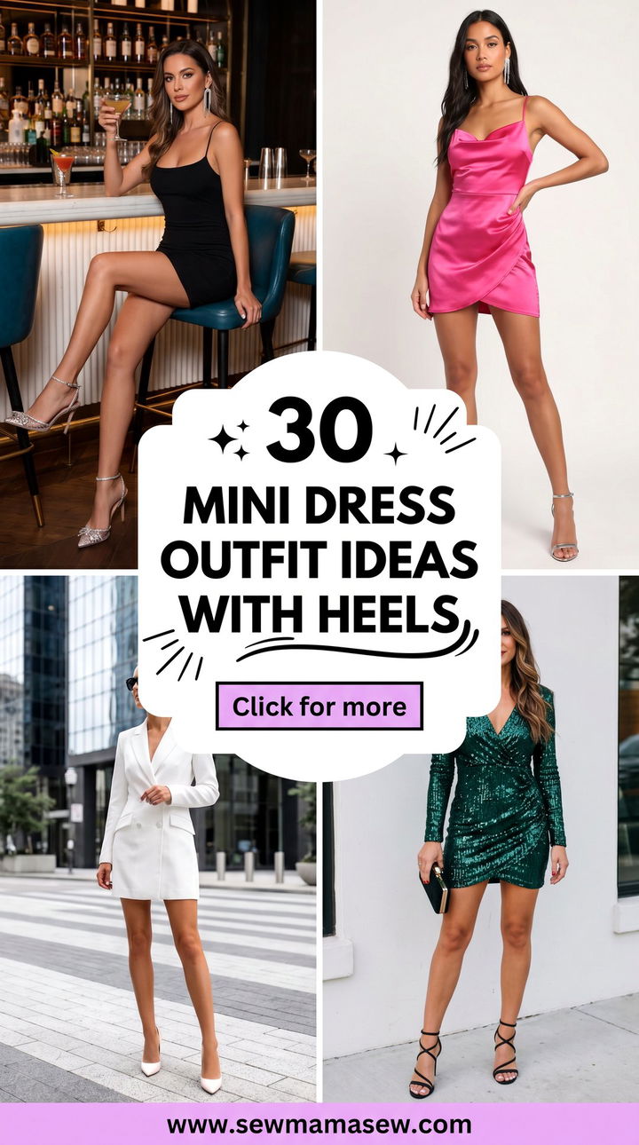 30 Mini Dress Outfit Ideas With Heels for Chic Party Looks - 30 Mini Dress Outfit Ideas With Heels for Chic Party Looks