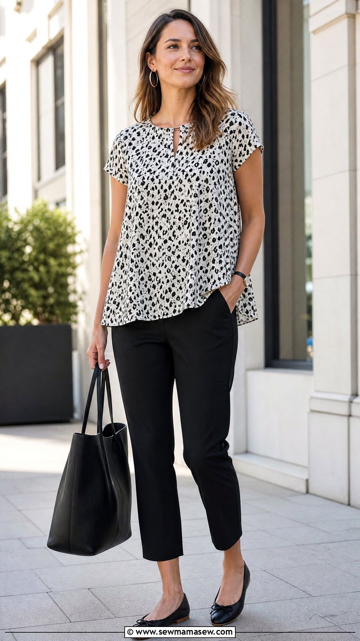A Line Top With Cropped Trousers - 20 a line top outfit ideas