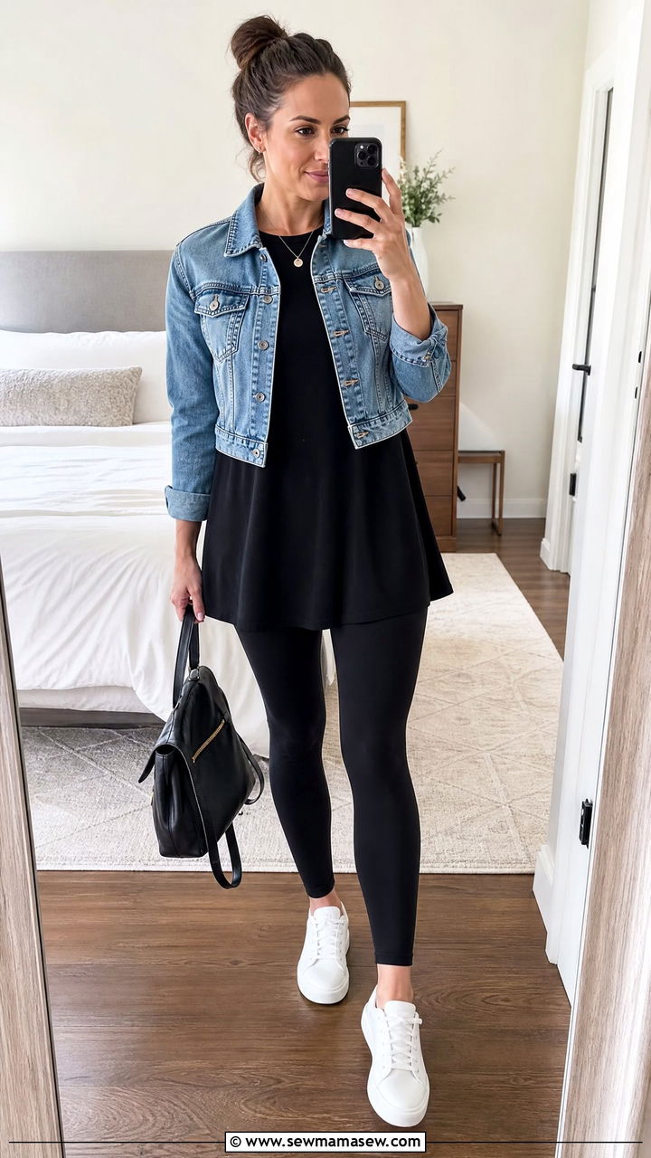 A Line Top With Leggings - 20 a line top outfit ideas