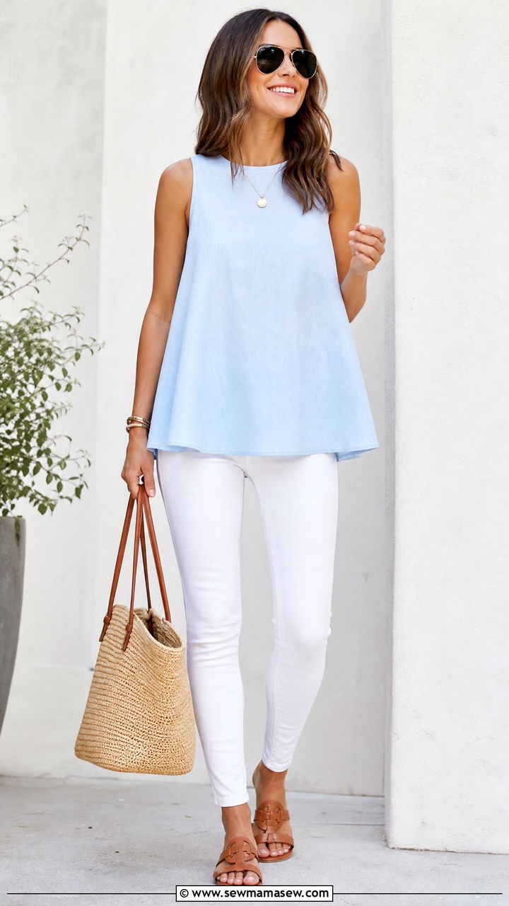 A Line Top With White Jeans - 20 a line top outfit ideas