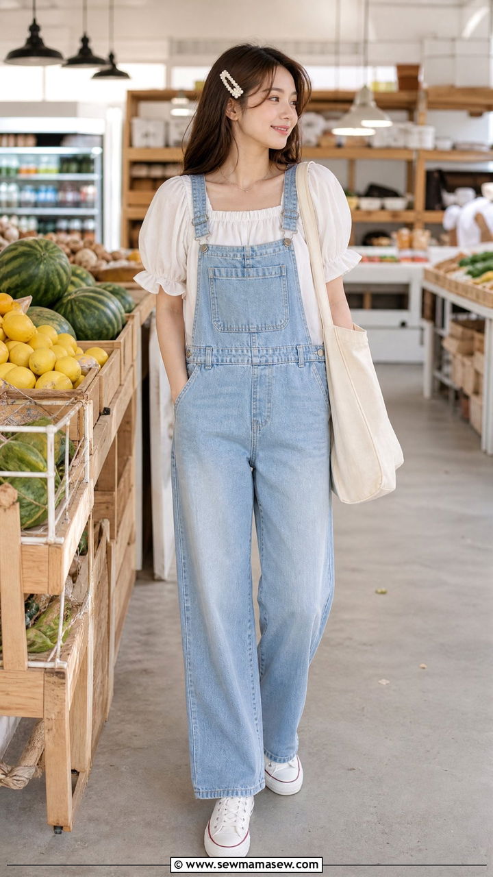Babydoll Top With Overalls - 20 babydoll top outfit ideas