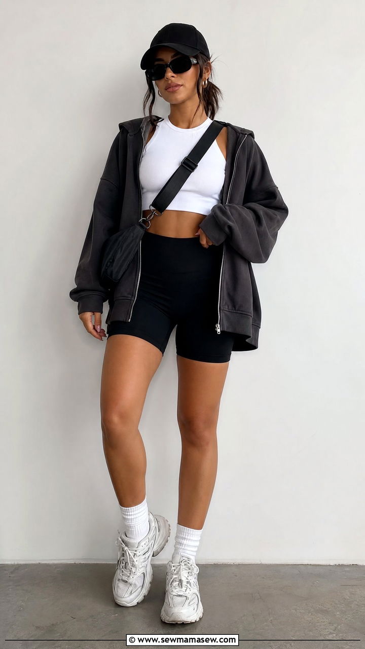 Baddie Crop Top With Biker Shorts - 20 baddie crop top outfit ideas