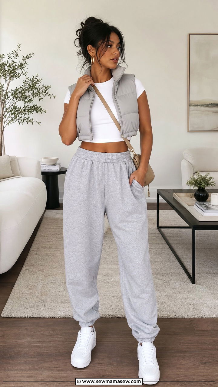 Baddie Crop Top With Sweatpants - 20 baddie crop top outfit ideas