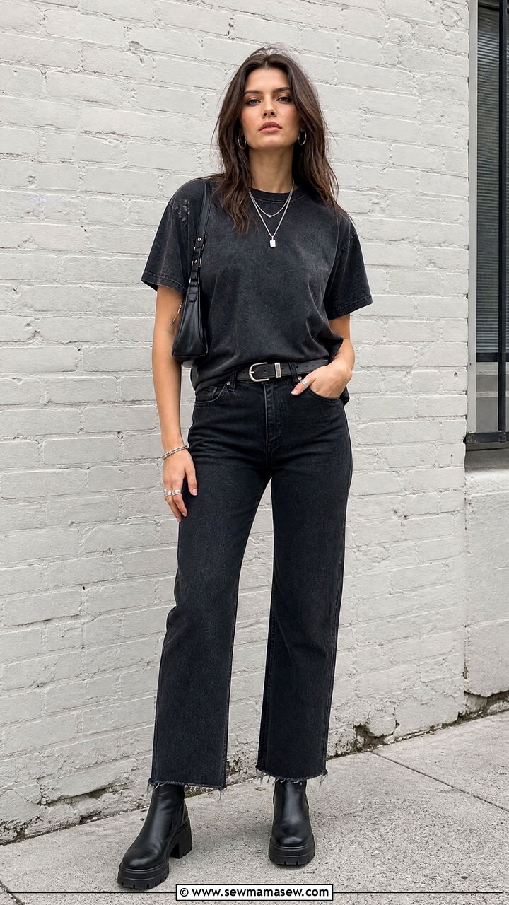 Band Tee With Black Jeans - 20 band tee outfit ideas