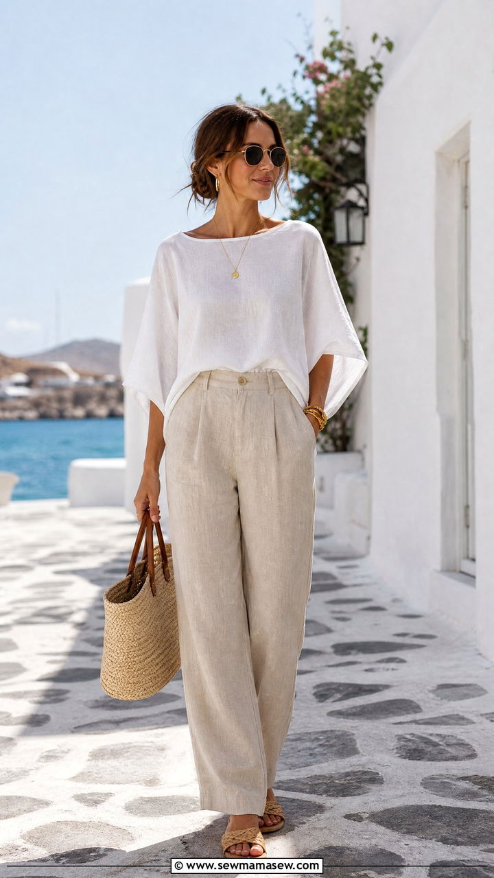 Batwing Top With Linen Pants Outfit - 20 batwing top outfit ideas