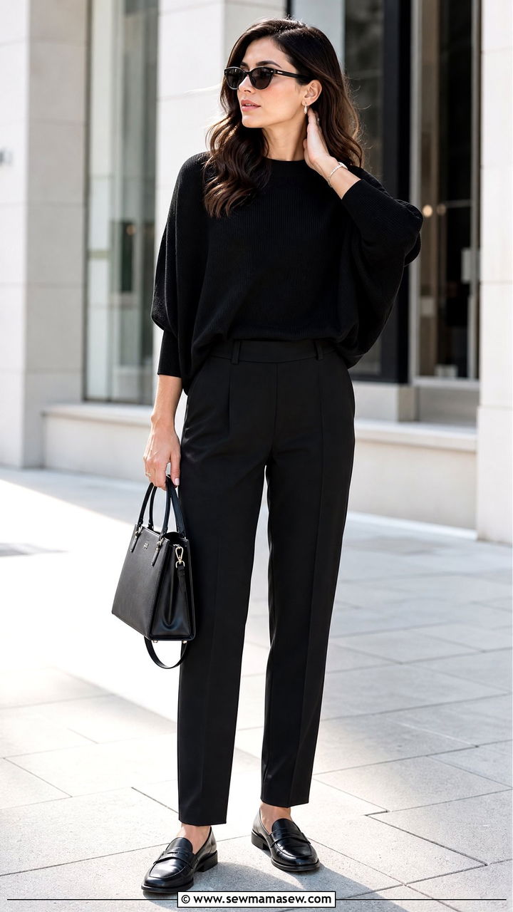 Batwing Top With Monochrome Outfit - 20 batwing top outfit ideas