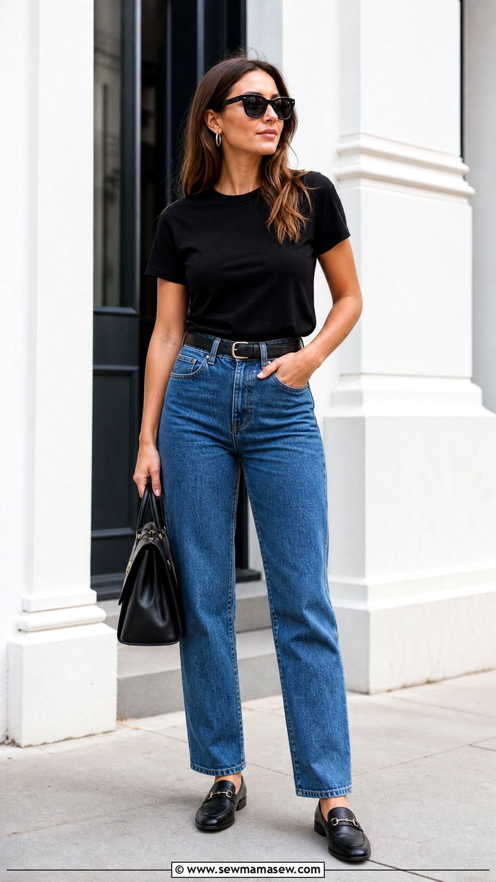 Black T Shirt And Blue Jeans Outfit - 20 t shirt outfit ideas
