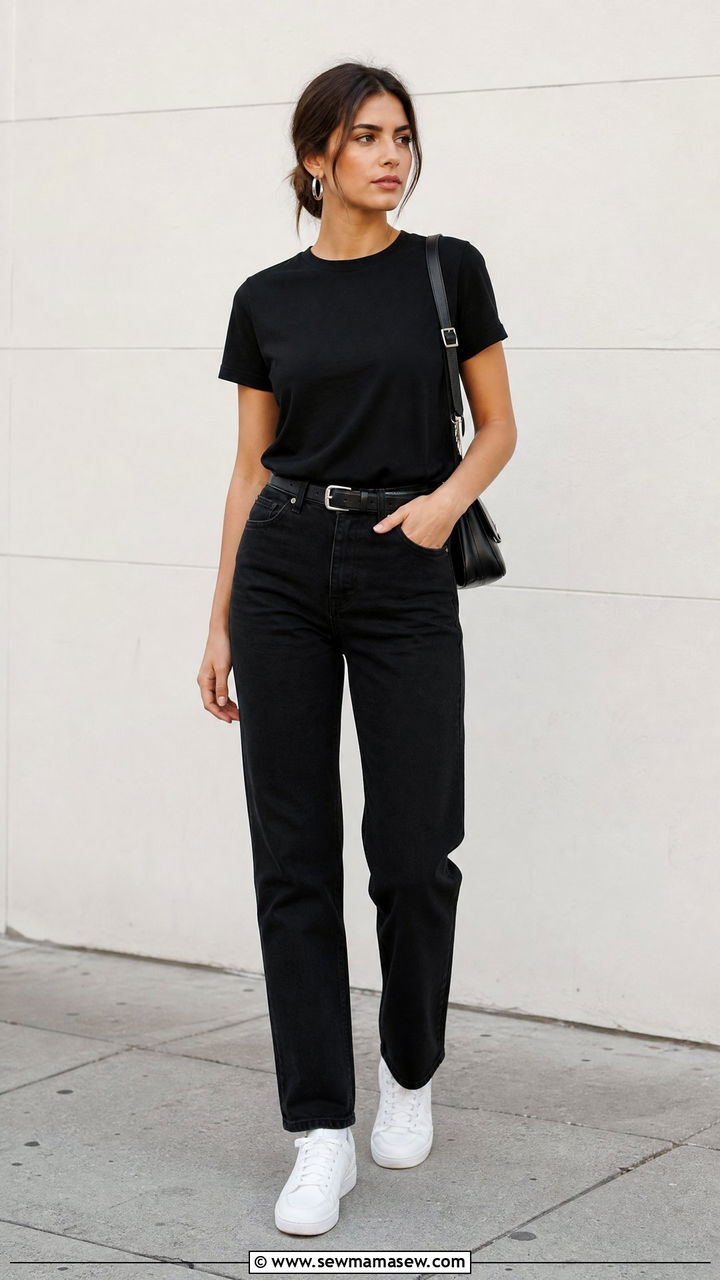 Black T Shirt With Black Jeans - 20 black t shirt outfit ideas