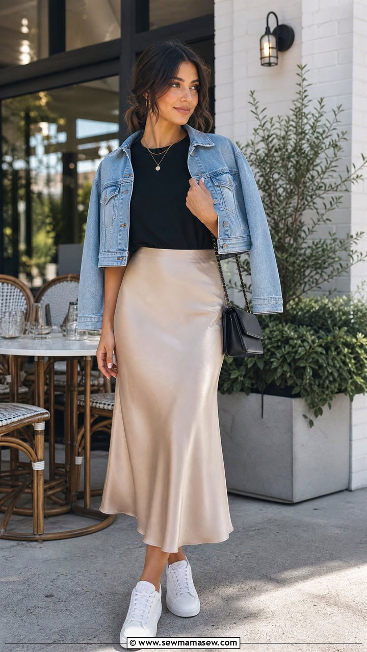 Black T Shirt With Slip Skirt - 20 black t shirt outfit ideas