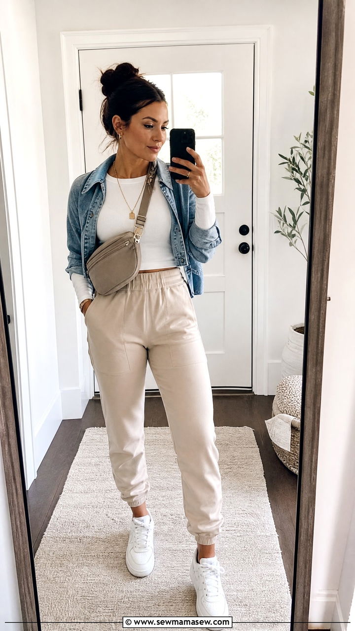 Bodycon Top With Joggers And Sneakers - 20 bodycon top outfit ideas