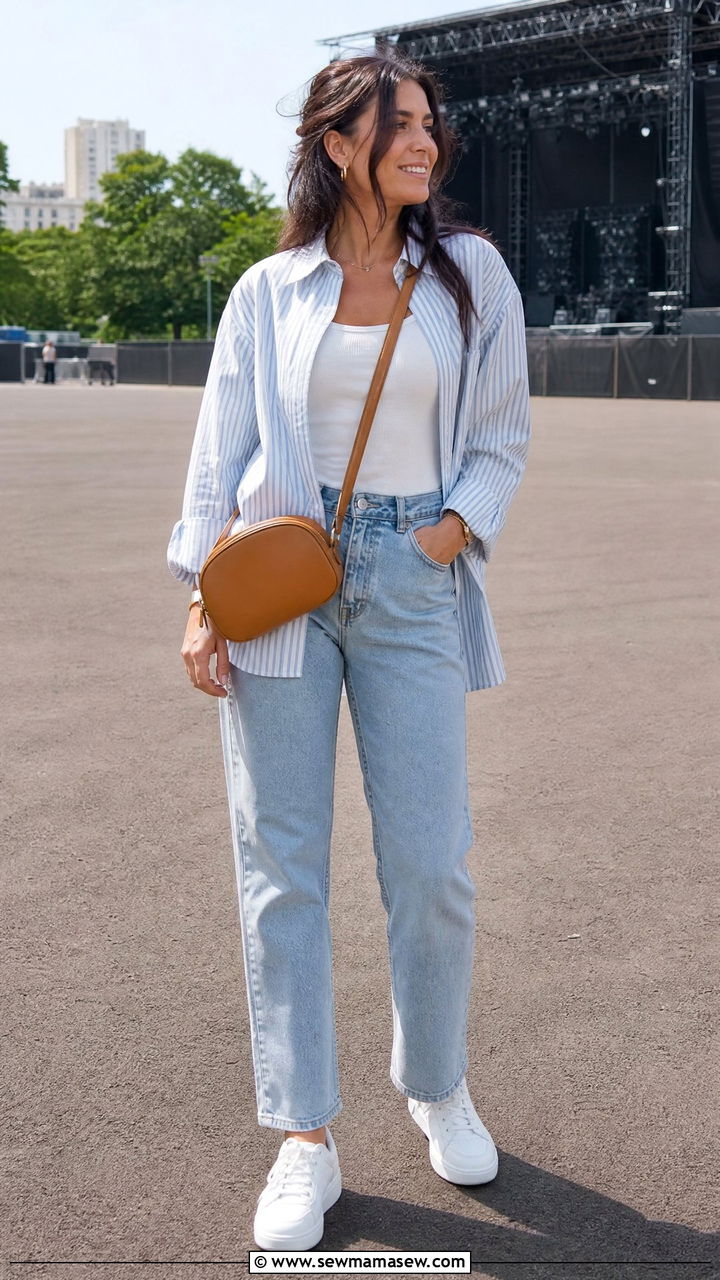 Button Down Shirt Concert Outfit - 20 concert top outfit ideas