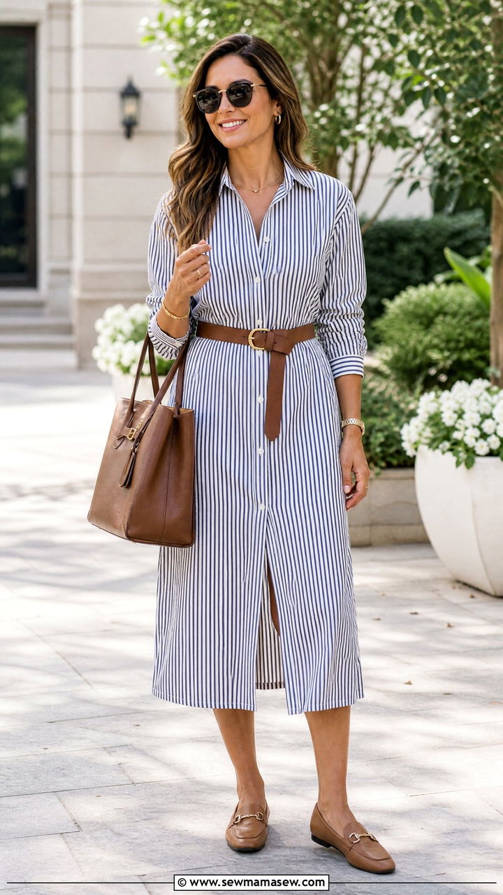 Button Up Shirt Dress With Belt - 20 button up shirt outfit ideas