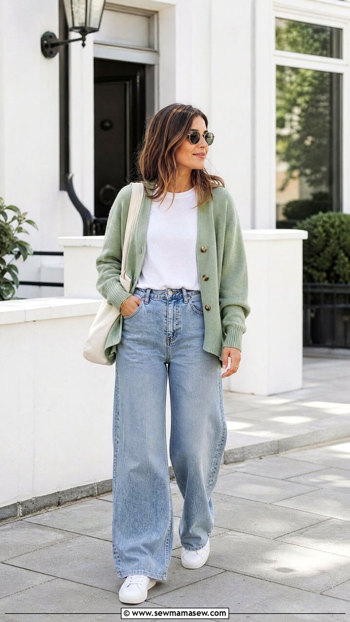 Cardigan With Sneakers - 20 cardigan outfit ideas