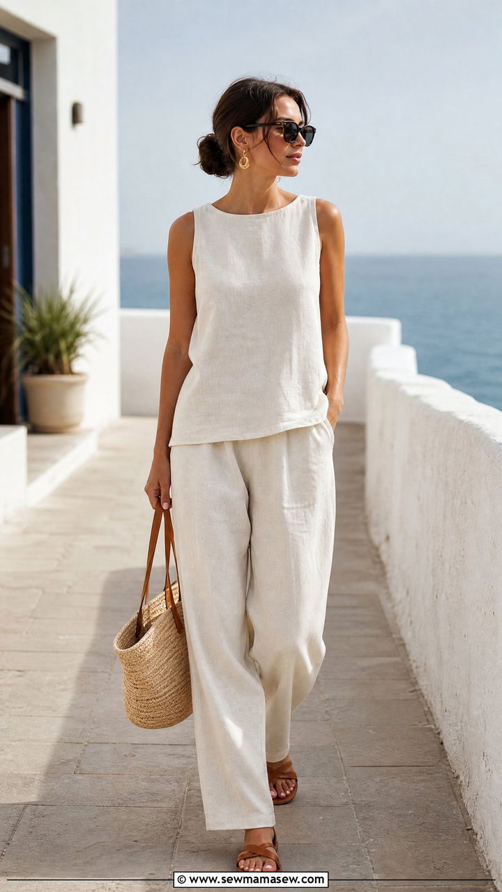 Clean Girl Linen Top Outfit - 20 clean girl top outfit ideas