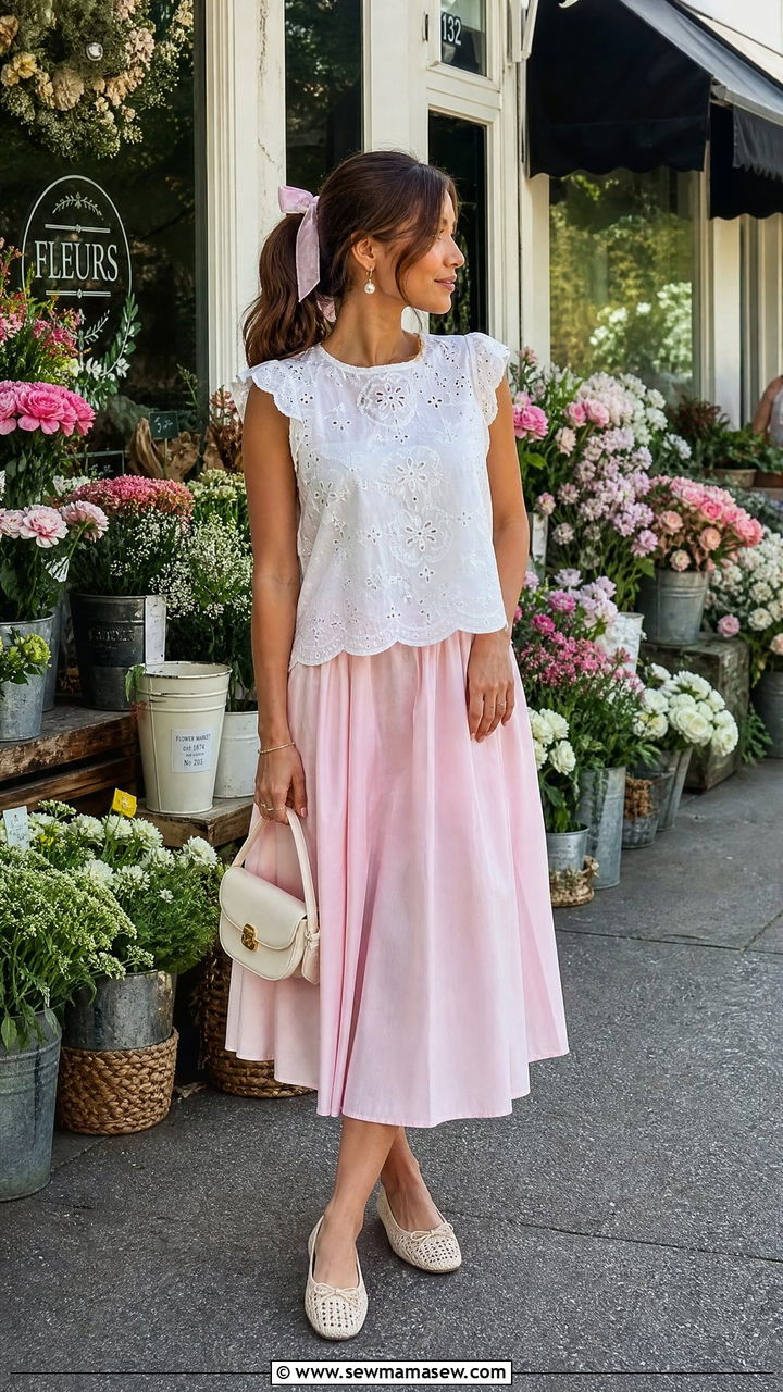 Coquette Eyelet Top Outfit - 20 coquette top outfit ideas