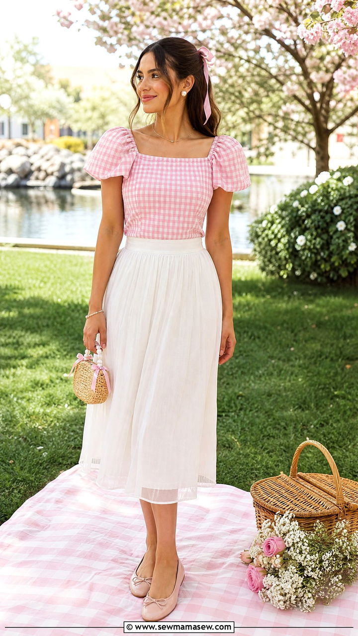 Coquette Gingham Top Outfit - 20 coquette top outfit ideas