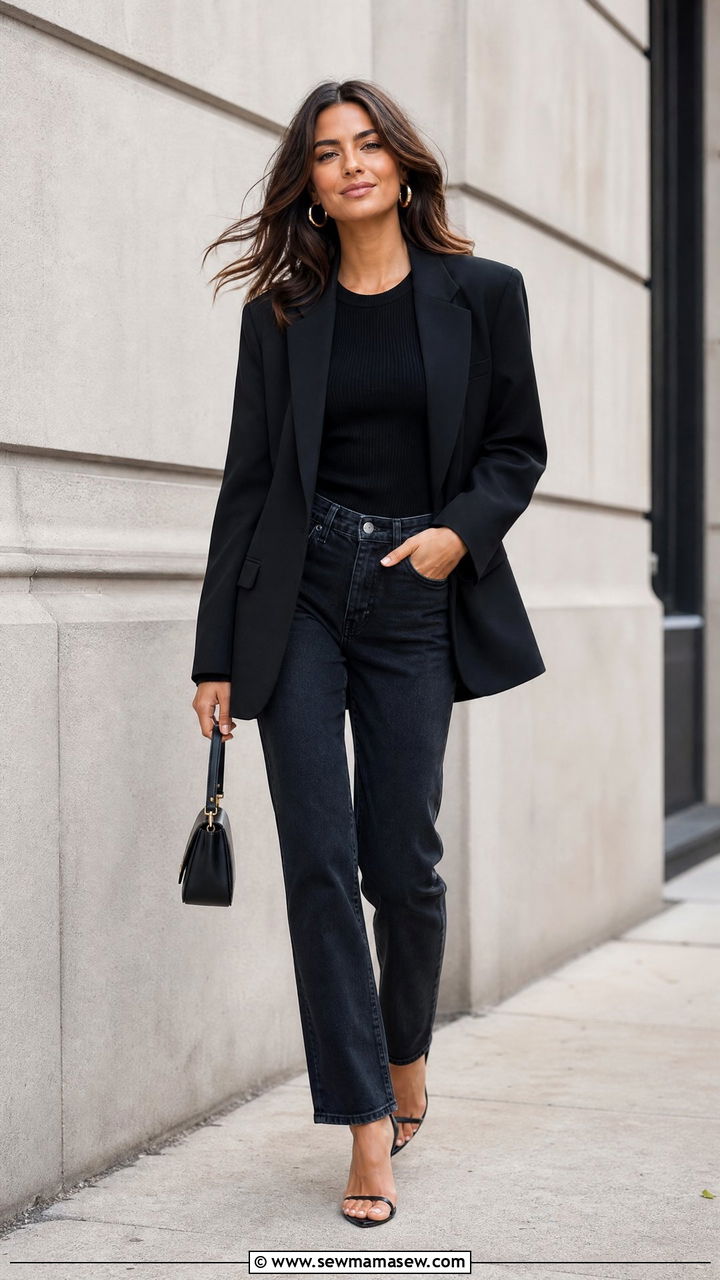 Corset Party Top With Straight Leg Jeans - 20 party top outfit ideas