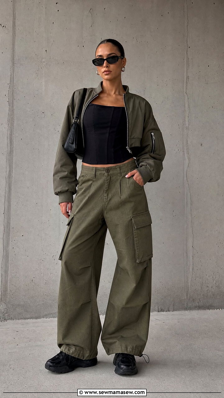 Corset Top And Cargo Pants Outfit - 20 edgy top outfit ideas
