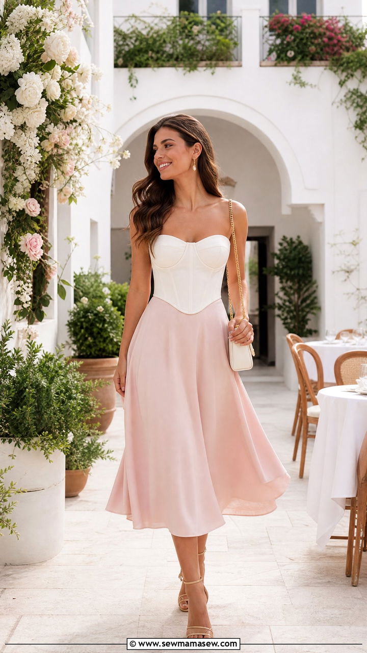 Corset Top With Midi Skirt - 20 corset top outfit ideas