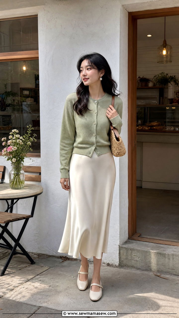 Cottagecore Cardigan And Slip Skirt Outfit - 20 cottagecore top outfit ideas
