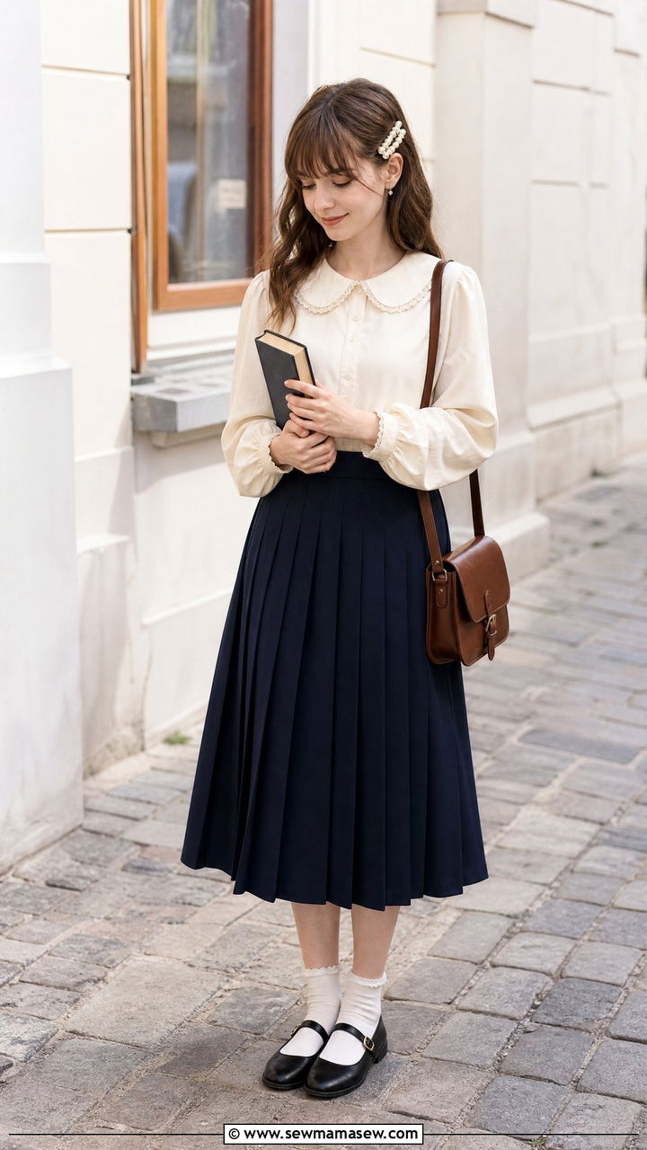 Cottagecore Peter Pan Collar Top Outfit - 20 cottagecore top outfit ideas