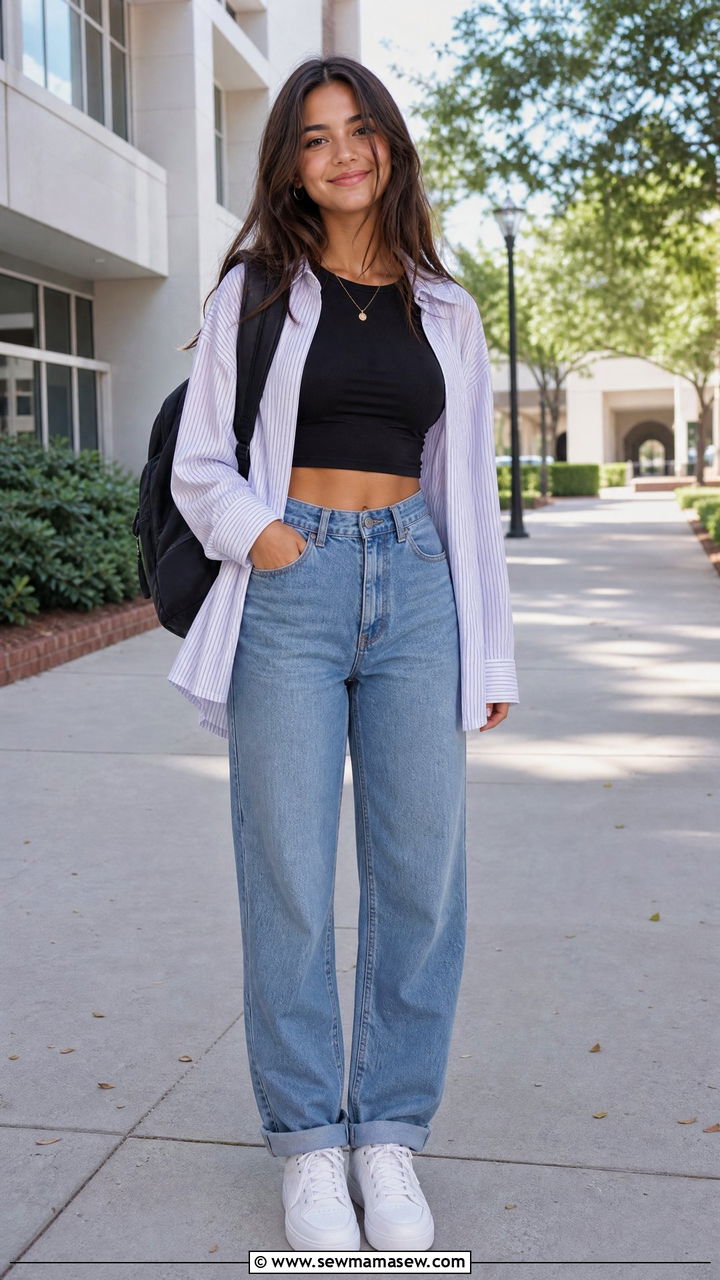 Crop Top And Sneakers Outfit - 50 back to school crop top outfits