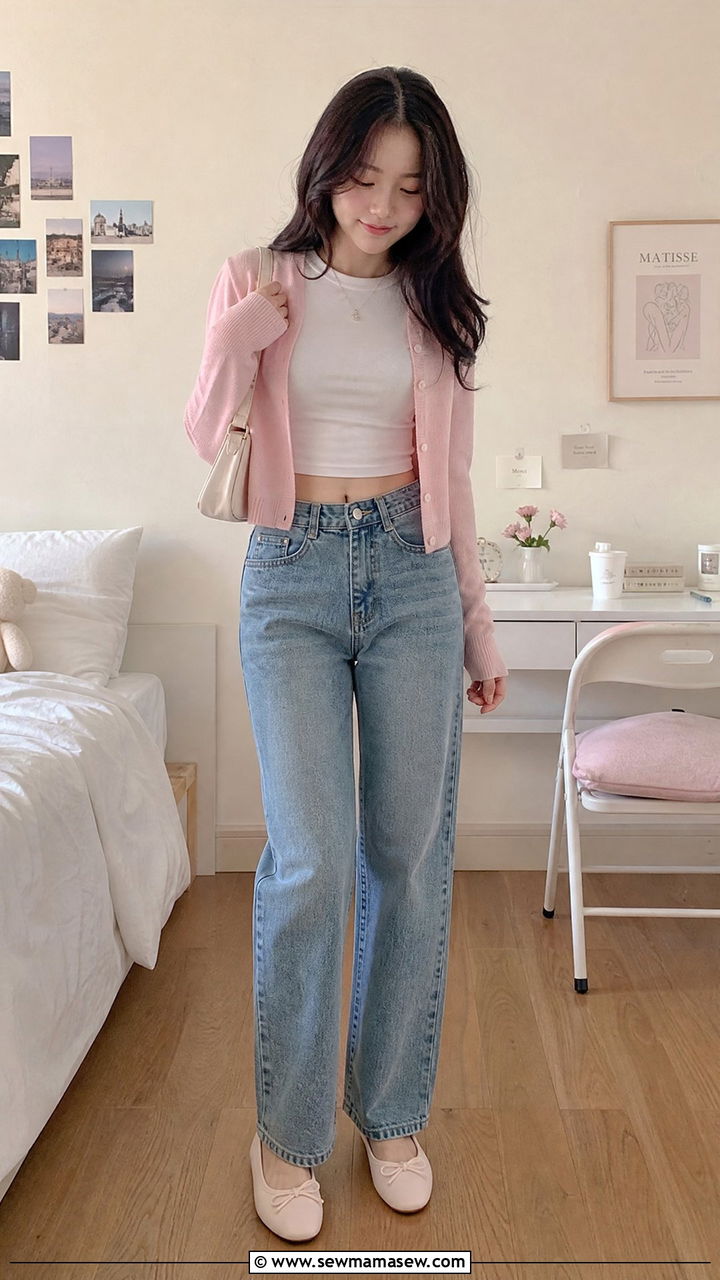 Crop Top With Cardigan - 20 crop top outfits for teens