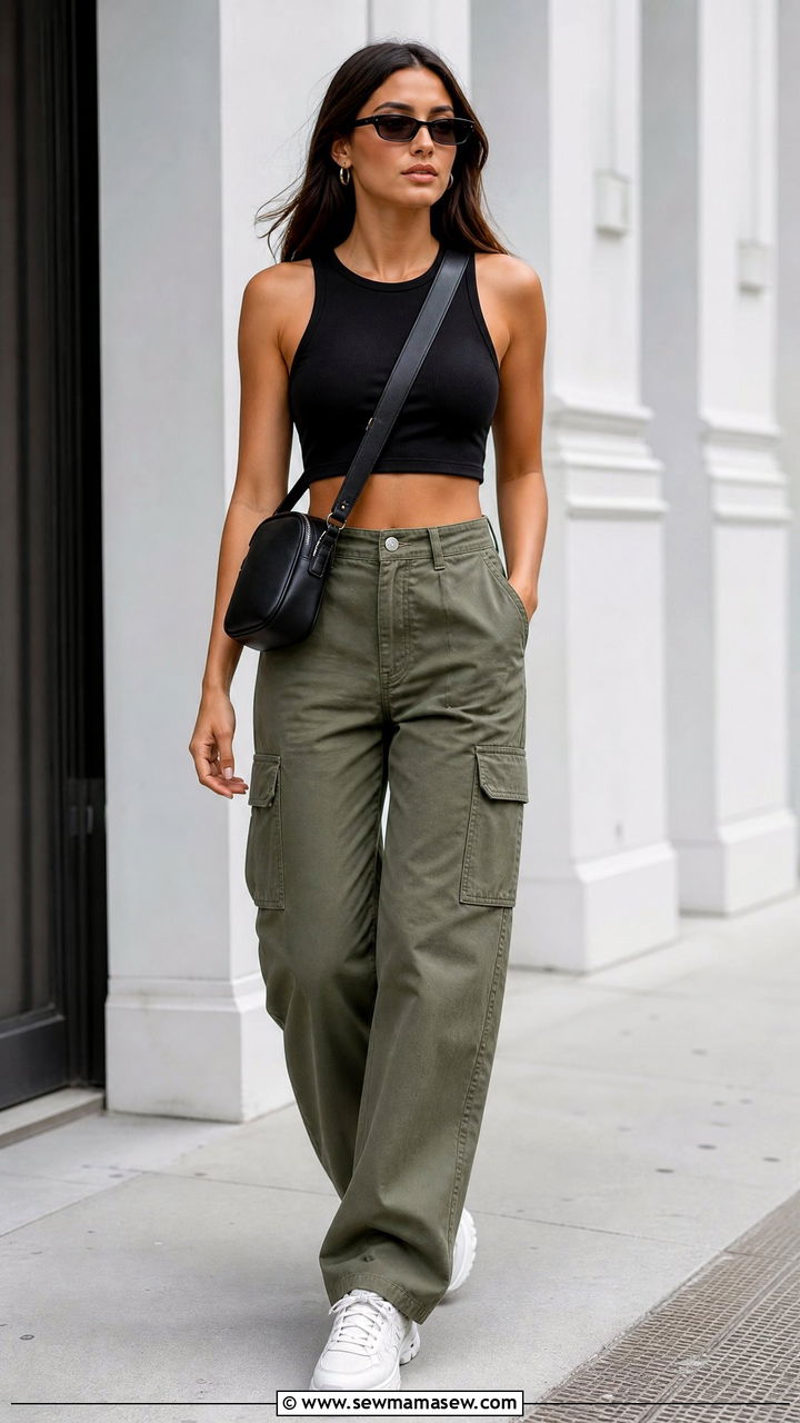 Crop Top With Cargo Pants - 20 how to style a crop top