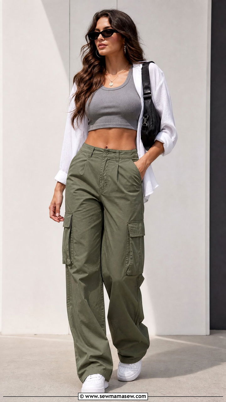 Crop Top With Cargo Pants - 20 trendy crop top outfits 2026