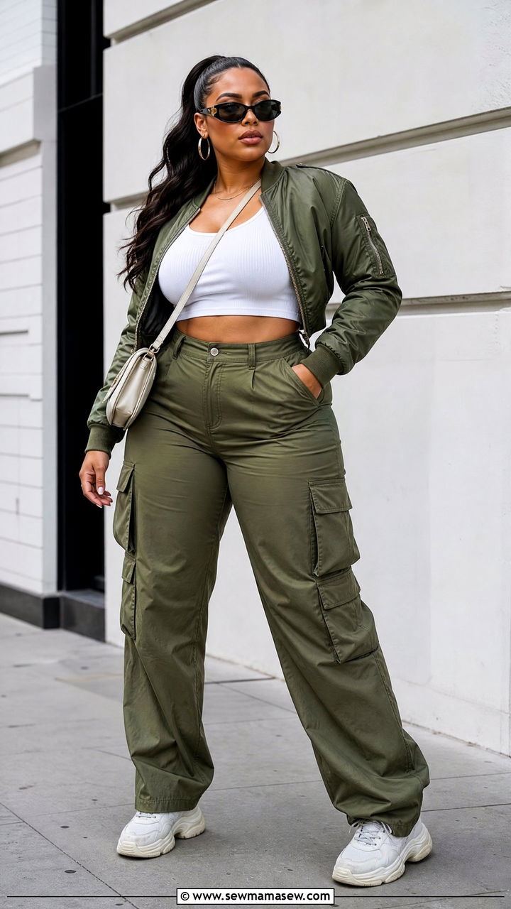 Crop Top With Cargo Pants - 20 crop top outfits for curvy women