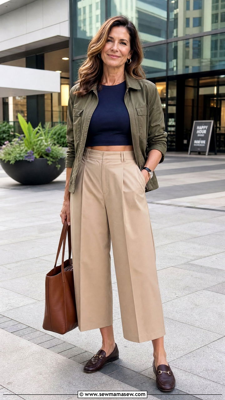 Crop Top With Culottes - 20 crop top outfits for women over 40