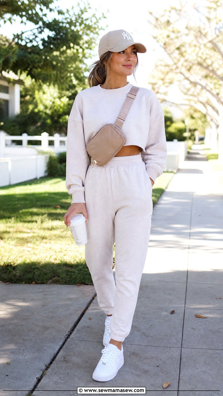 Crop Top With Joggers - 20 crop top outfits for moms