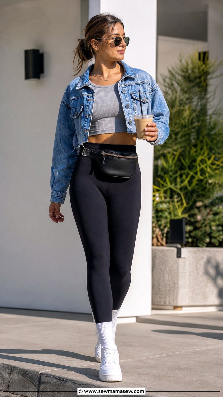 Crop Top With Leggings And Sneakers Outfit - 20 crop top with leggings outfit ideas