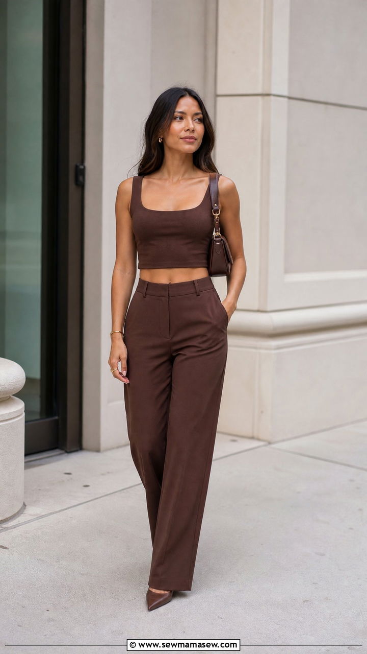 Crop Top With Monochrome Outfit - 20 crop top outfits for short girls